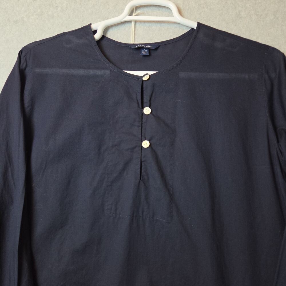 Lands' End 100% Lightweight Cotton Navy 3/4 Sleeve Shift Tunic Dress Plus 1X - Picture 3 of 14
